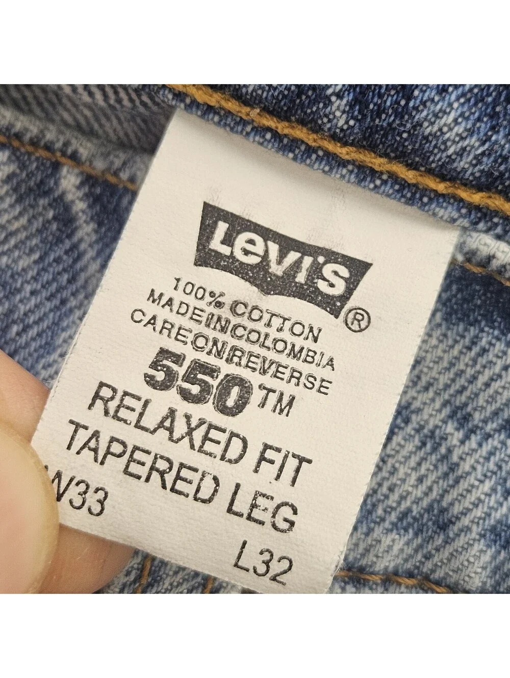 Vintage Levi's 1994 550 Baggy Taper Orange Tab Men 33x32 (Fits 30-31x31) Skater